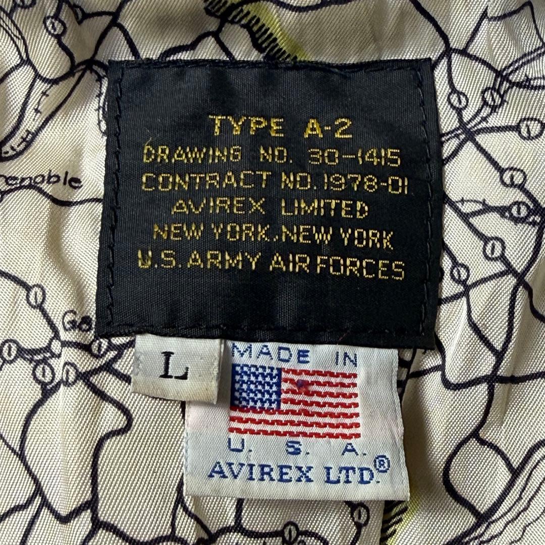 【USA製】80s AVIREX A-2 フライトレザージャケット ブラウン
