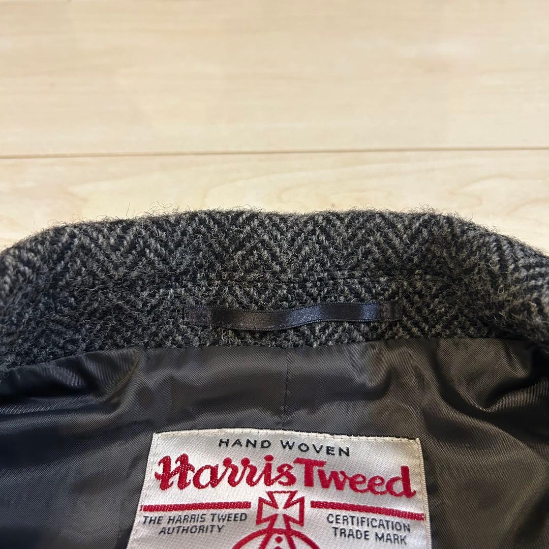 アーバンリサーチロッソ ハリスツイード チェスターコート ヘリンボー ン L