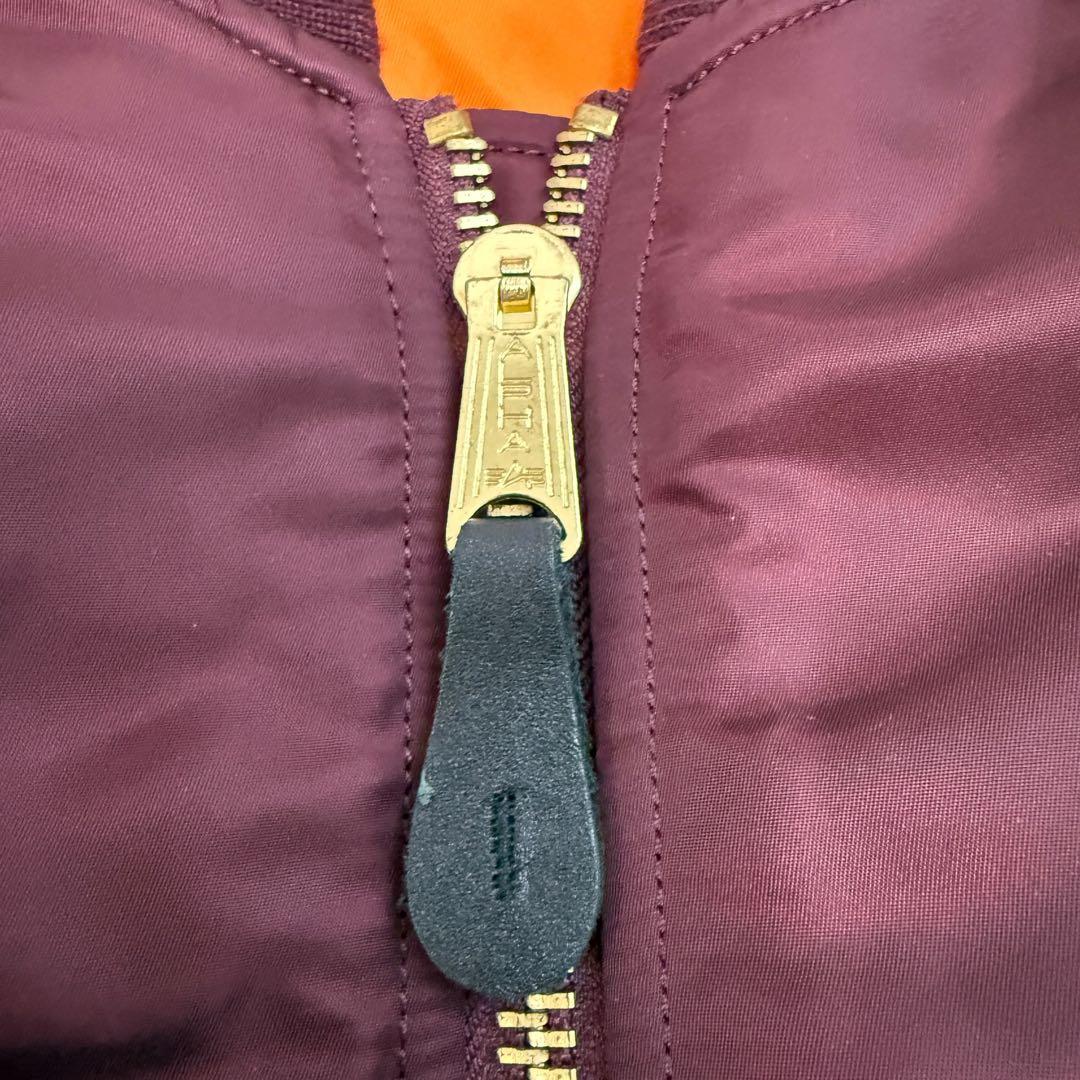 美品　alpha 1900 MA-1 フライトジャケット ボルドー　ゴールド金具