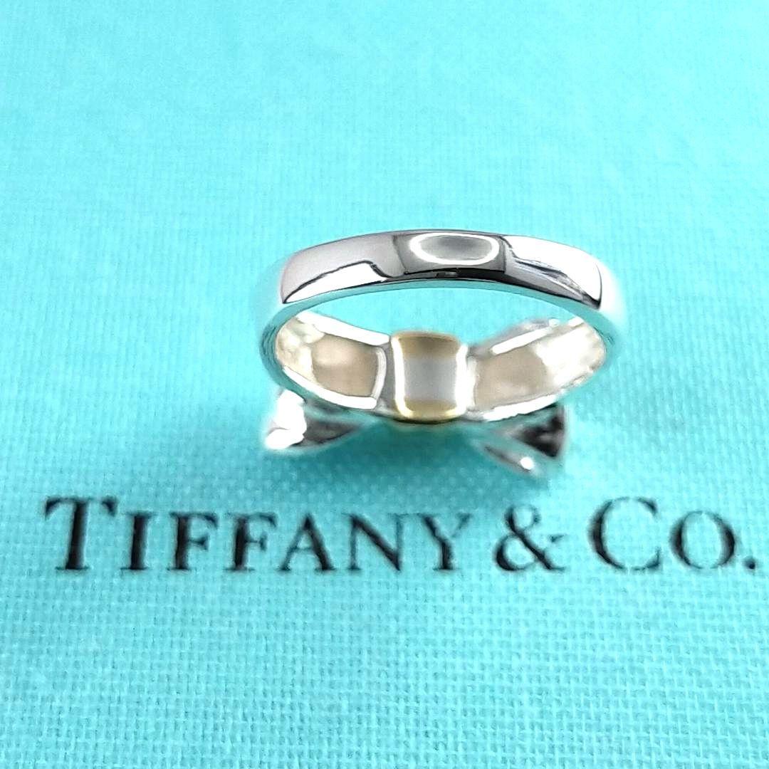 ●SALE●【ティファニー】リボン　コンビ　リング　７号　2248