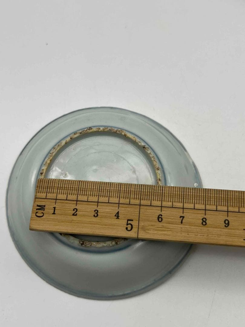 明時代　染付 青花蟹文盤一対　【希少貴重】【旧家蔵出し】　古染付皿(B-48)