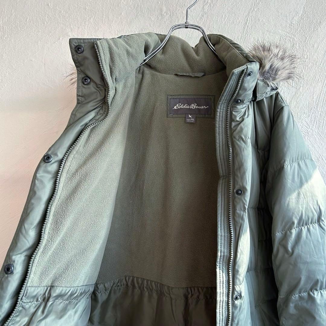 極美 Eddie Bauer ファー ロング丈 ダウンコート エディーバウアー