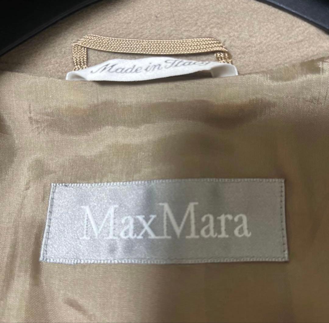 極美品☆マックスマーラマニュエラロングコート女優襟ウールベージュ大きいサイズ42