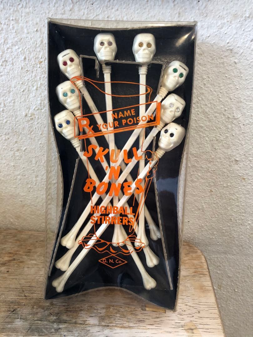 ビンテージ50s スカル　髑髏　骸骨　ネイバーフッド　ミッドセンチュリー　レトロ