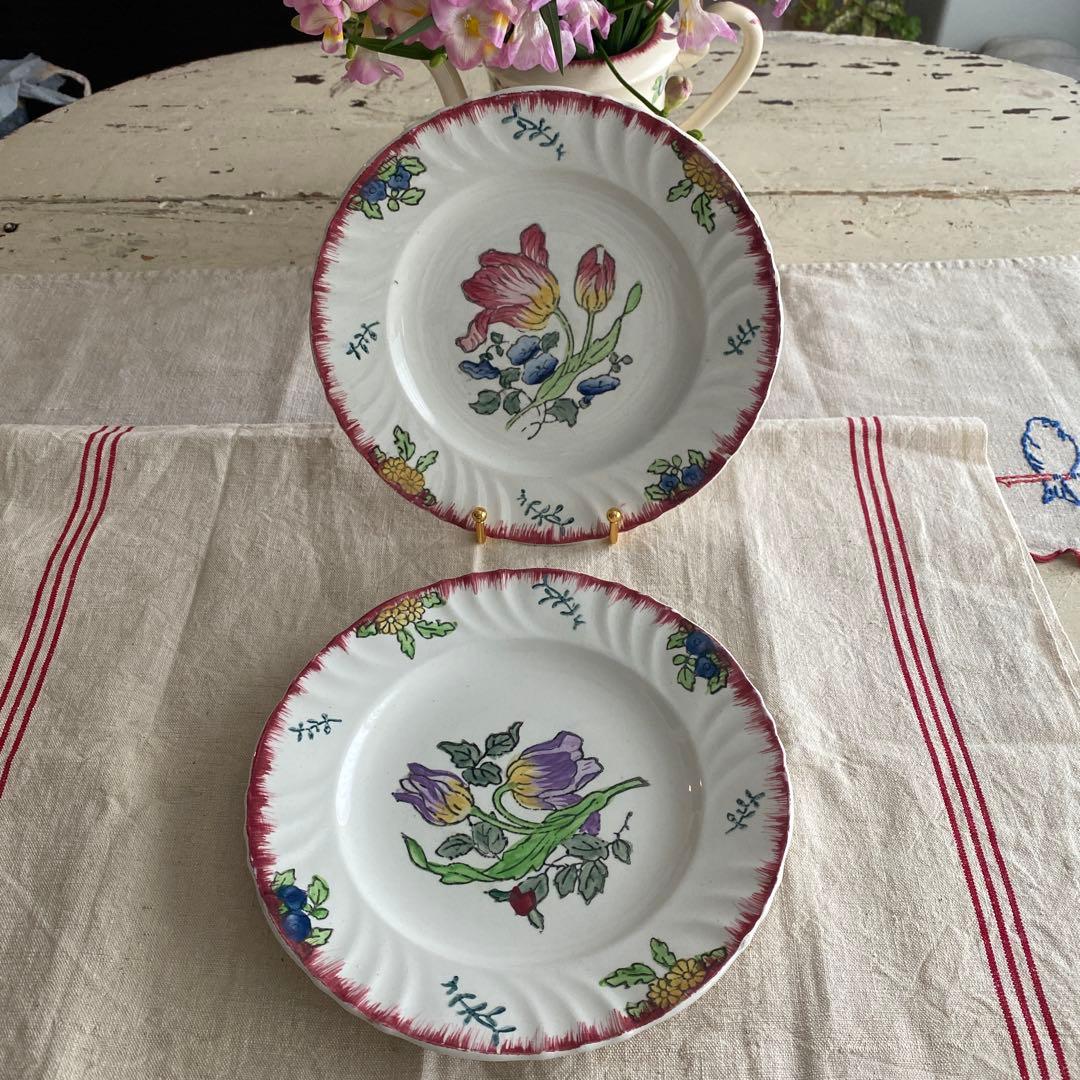 フランスアンティークLongwy ロンウィ ラヴィエ マルセイユ　プレート