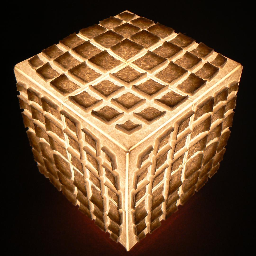 和紙の手作りランプシェード　美濃和紙使用　[ 趣 ] 8-1　癒しの一点物作品