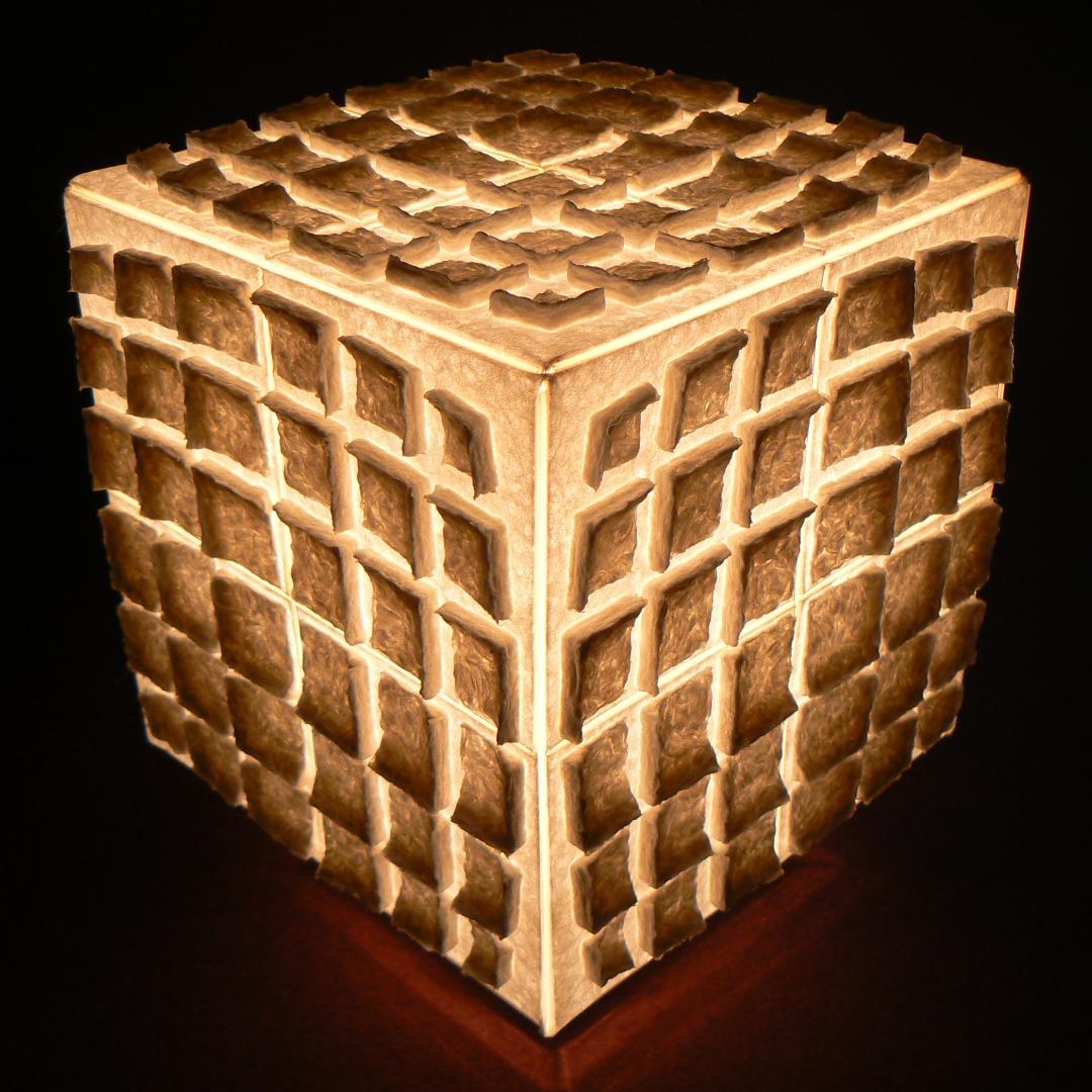 和紙の手作りランプシェード　美濃和紙使用　[ 趣 ] 8-1　癒しの一点物作品