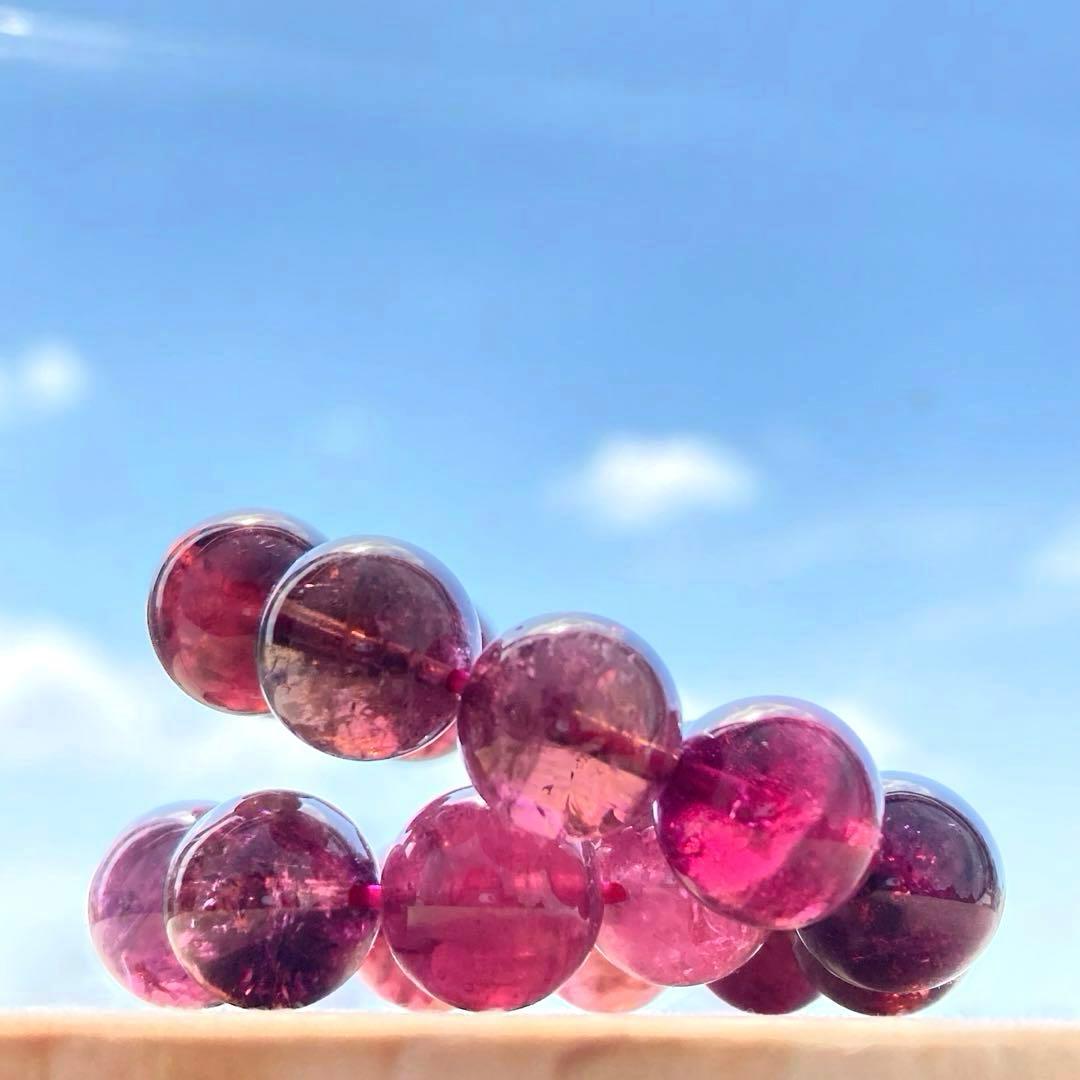 天然石 ルベライト ピンクトルマリン ブレスレット キャッツ 10ミリ玉 高品質