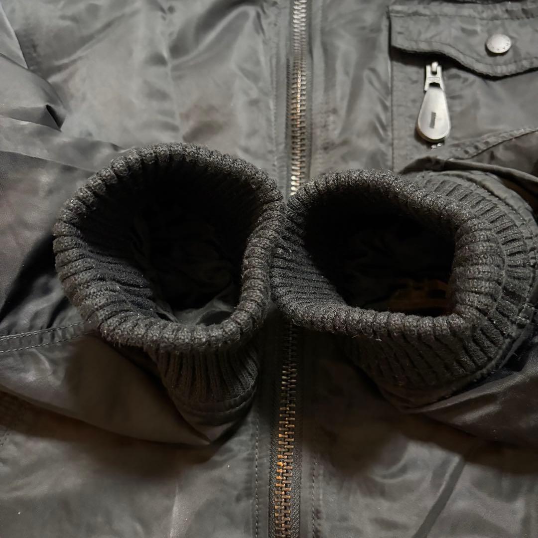 4XL ALPHA フーデッドリブジャケット　ブラック　フード取り外し可