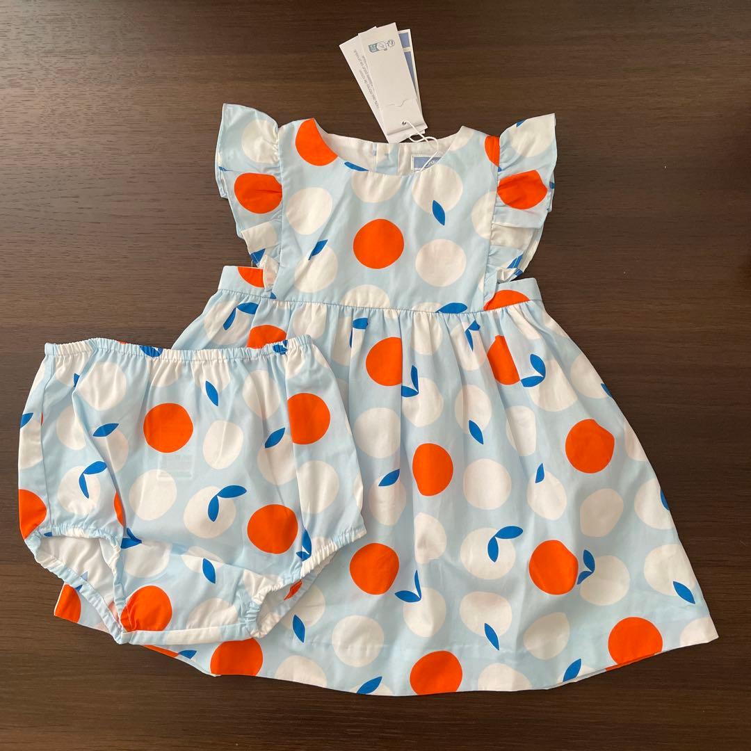 新品jacadi 18M 81cm 2025SSフリル付きワンピース ジャカディ