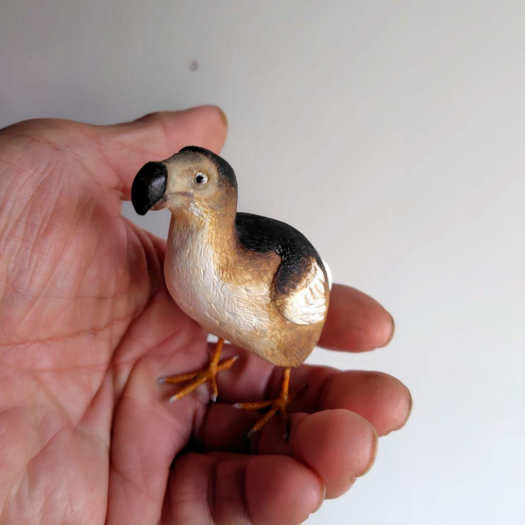 小さなバードカービング 偉大なるドードー鳥 最後の1羽 野鳥 木彫り