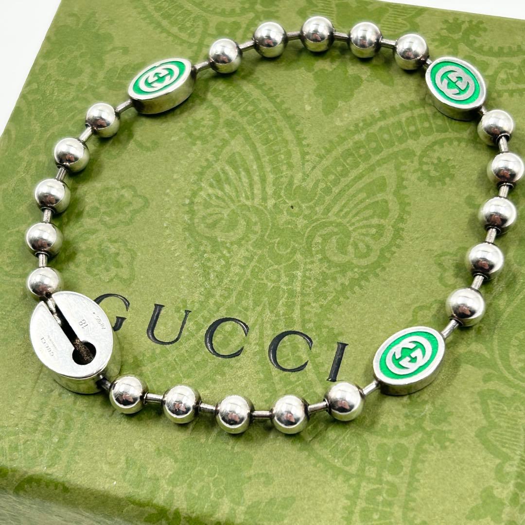 美品✨　グッチ　GUCCI ブレスレット　インターロッキング　ボールチェーン G