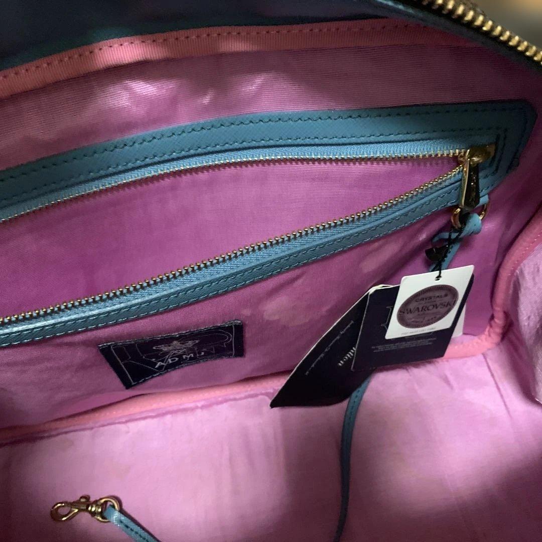 再値下げ極美品タグ付き✨A.D.M.J. スワロフスキー ボストンバッグ 黒