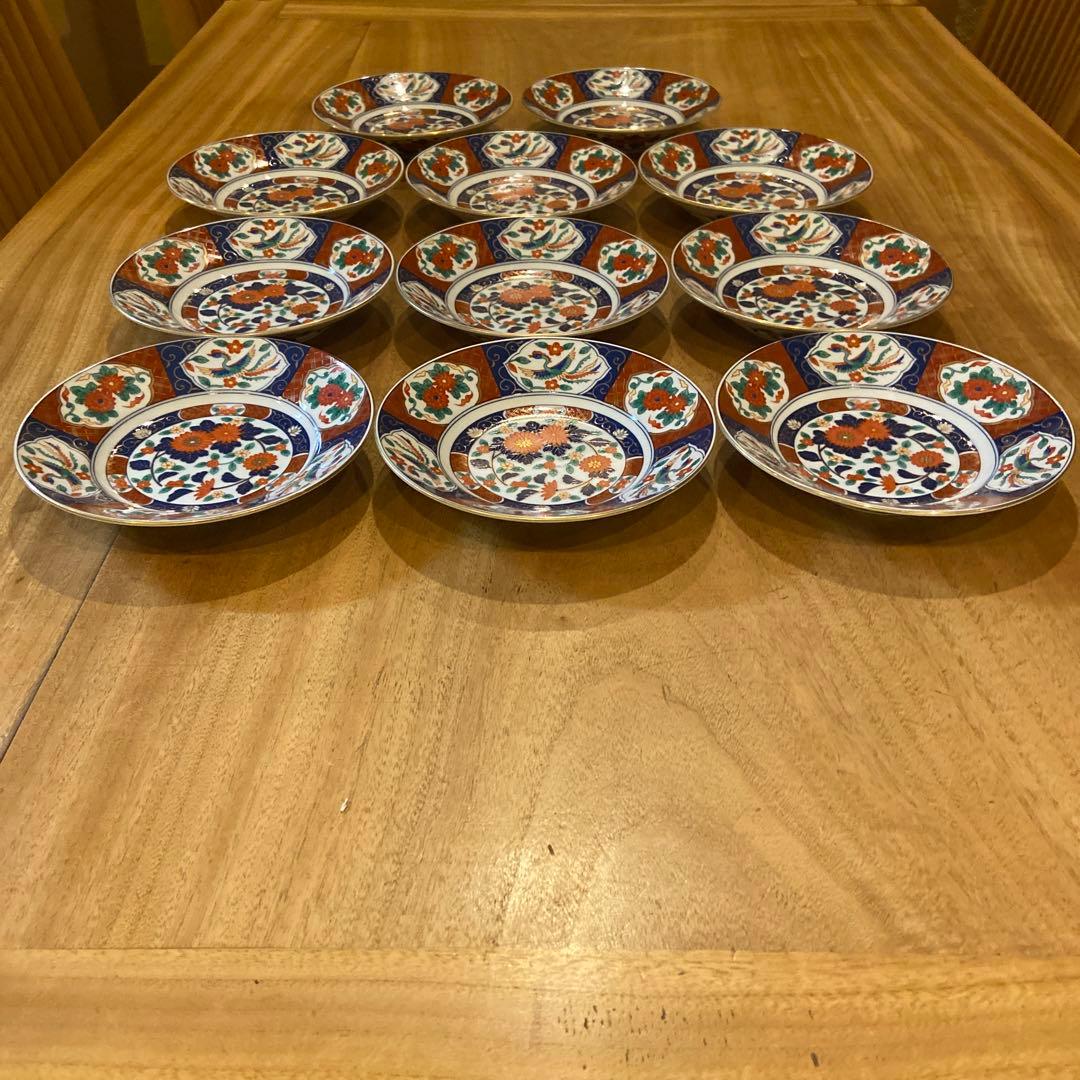 美濃焼庫山窯古伊万里絵付け皿十一枚