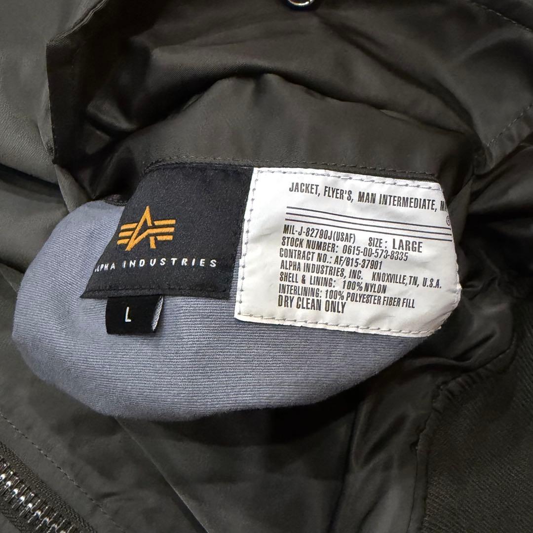 1813　アルファインダストリーズ　MA-1フライトジャケット　L　グレー