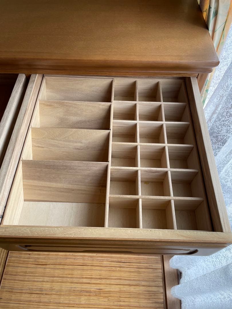 木目調 収納桐タンス 2段引き出し 5段