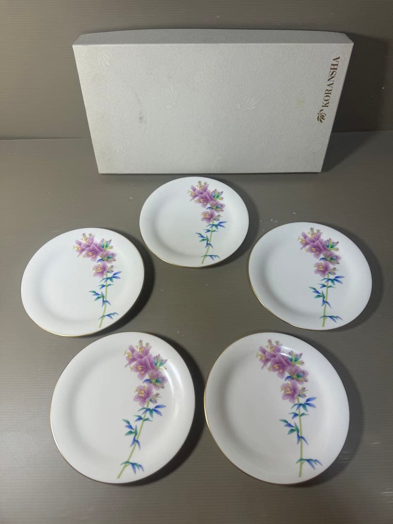 2552 香蘭社　皿　5客　金彩　未使用