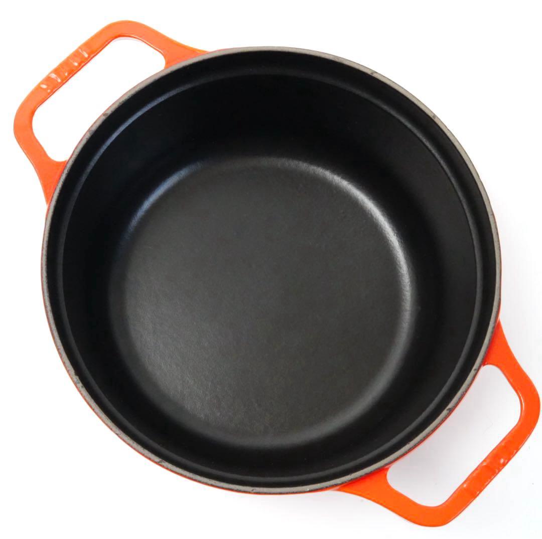 ストウブ staub ピコココット ラウンド 22cm オレンジ　ビンテージ