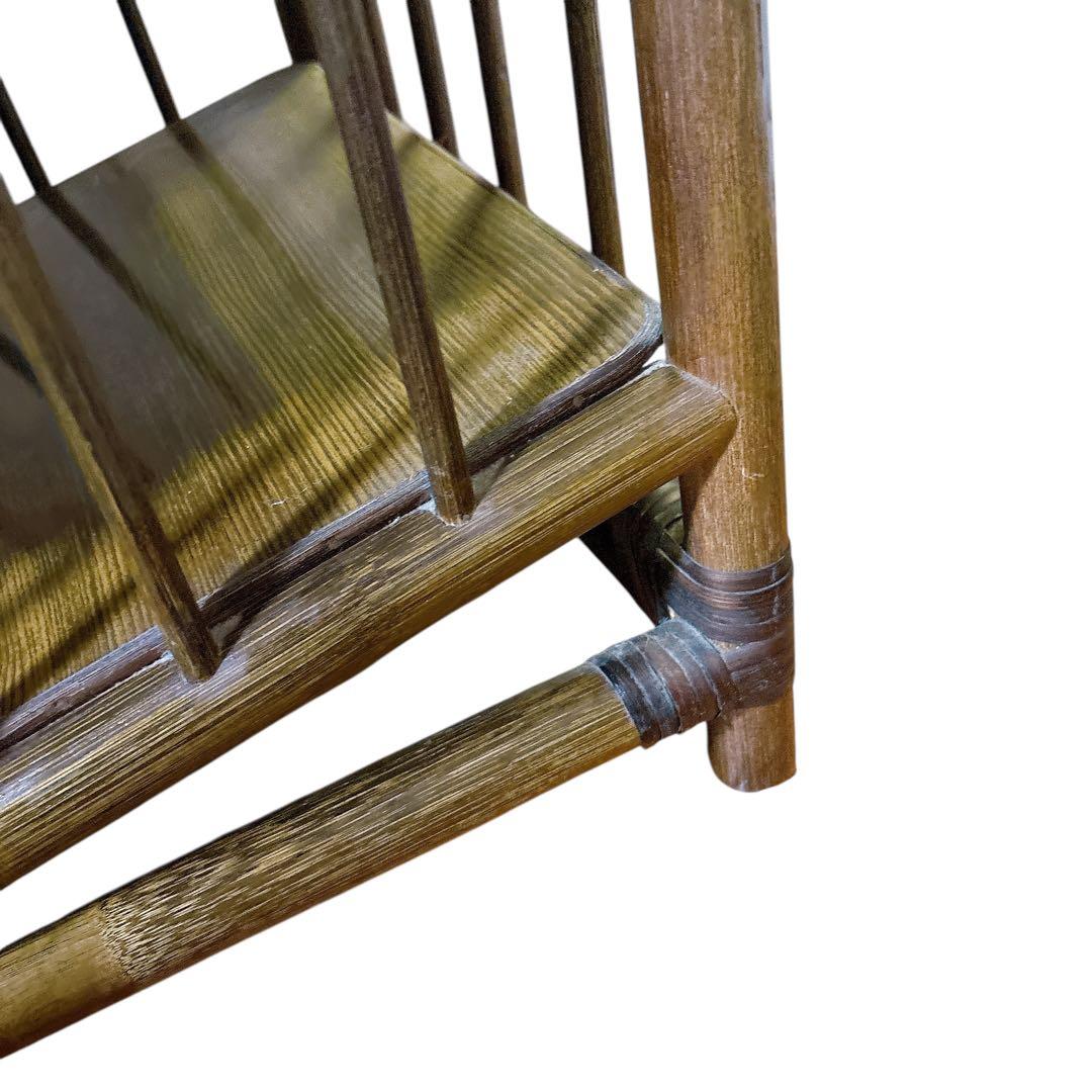 ラタン　家具 籐 シューズラック 靴箱　玄関　収納　6段 ブラウン インテリア