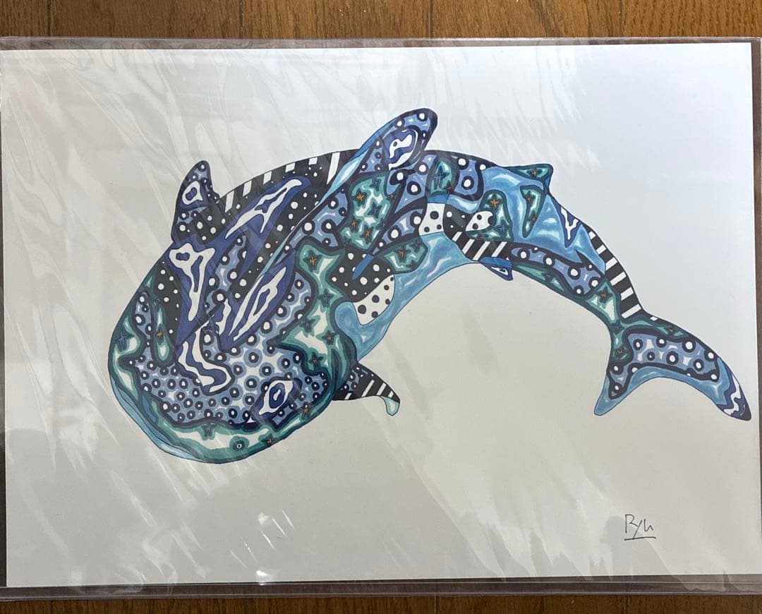 ジンベイザメ　絵画　イラスト