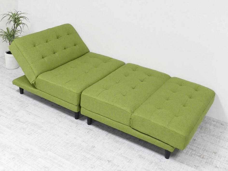 New離せるソファーベッド (グリーンティー)　グリーン緑色系