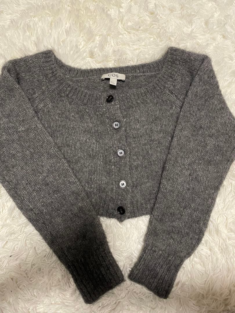 【美品】COS グレー クロップドカーディガン