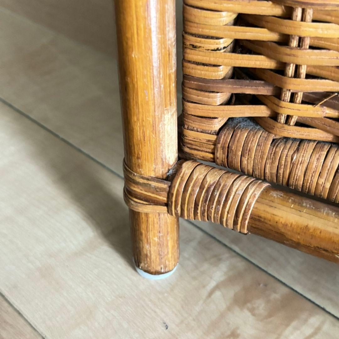 【送料込み♪】お洒落なラタンの5段タンス♪昭和レトロ　チェスト　棚　ラック