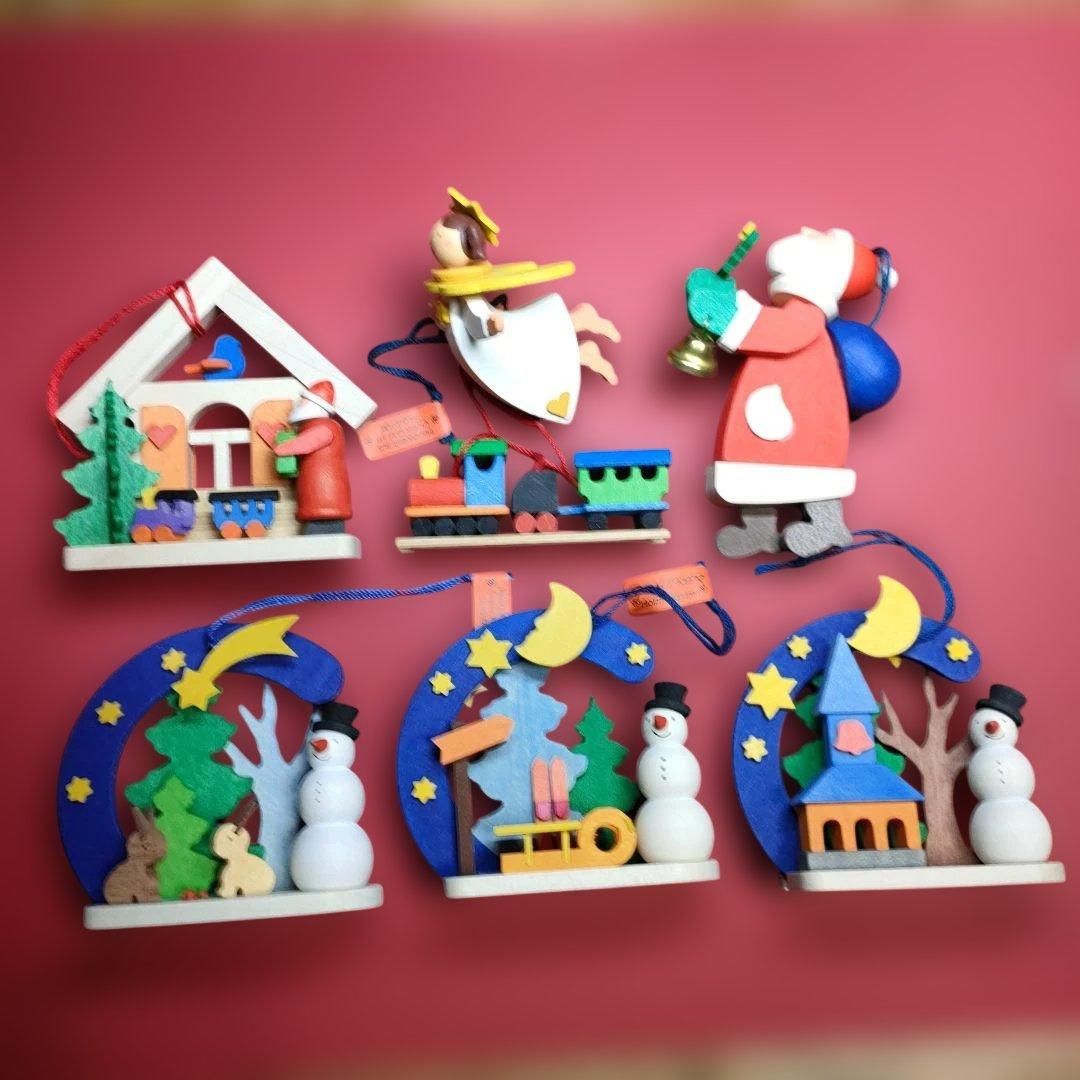 クリスマス木製オーナメント７個