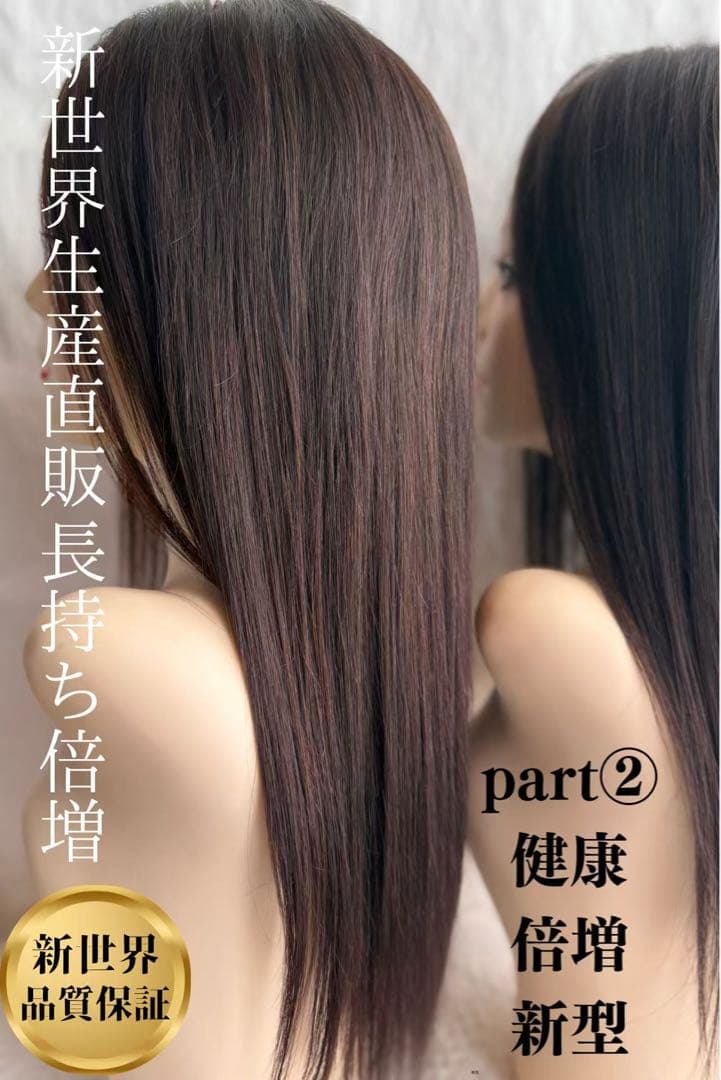 2025新世界　人毛100%ウィッグ　シルクスキン　医療ウィッグ　フルウィッグ