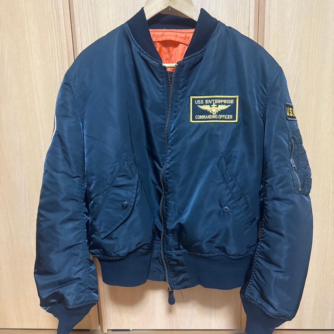 USA製 90s アルファインダストリーズ MA-1 L リバーシブル ブラック