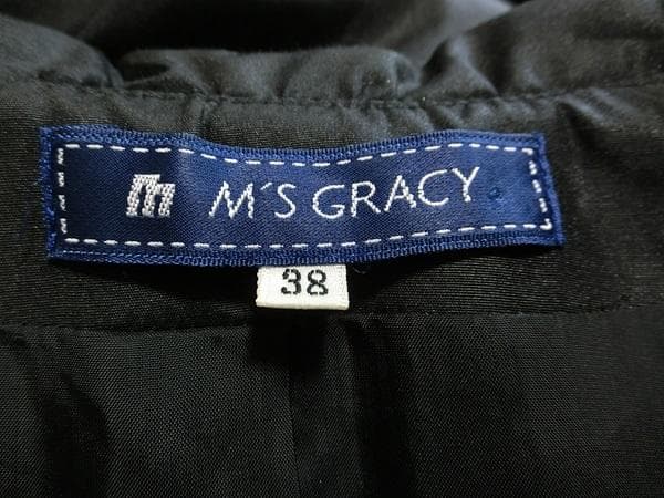 美品　エムズグレイシー　スプリング　トレンチコート　ブラック　３８