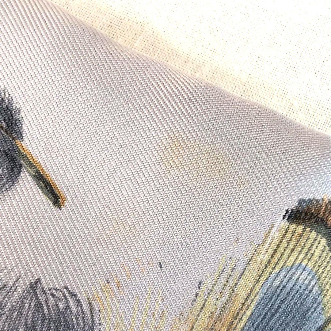 HERMES リバーシブル大判ショール シルク×アンゴラ 羽根柄 青灰 d112