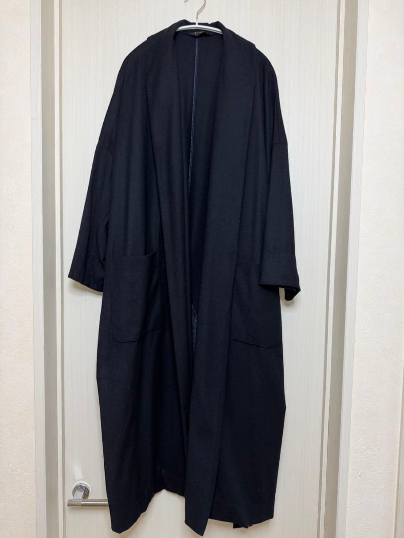 未使用　SACRA ブラック ロングコート　日本製　ウール