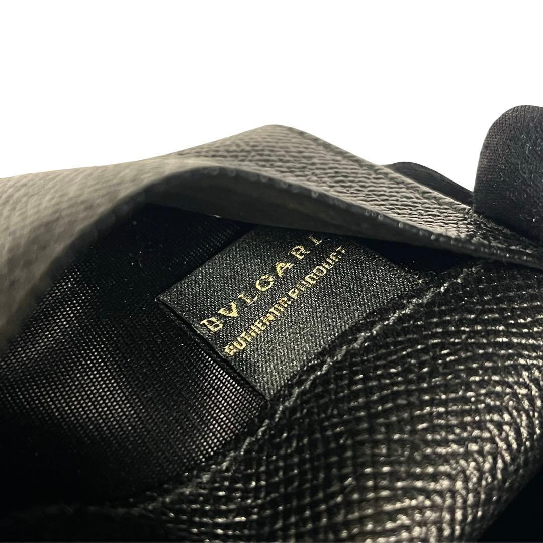 未使用級✨ブルガリ ケース ミニ財布 ロゴクリップ レザー ブラック 黒