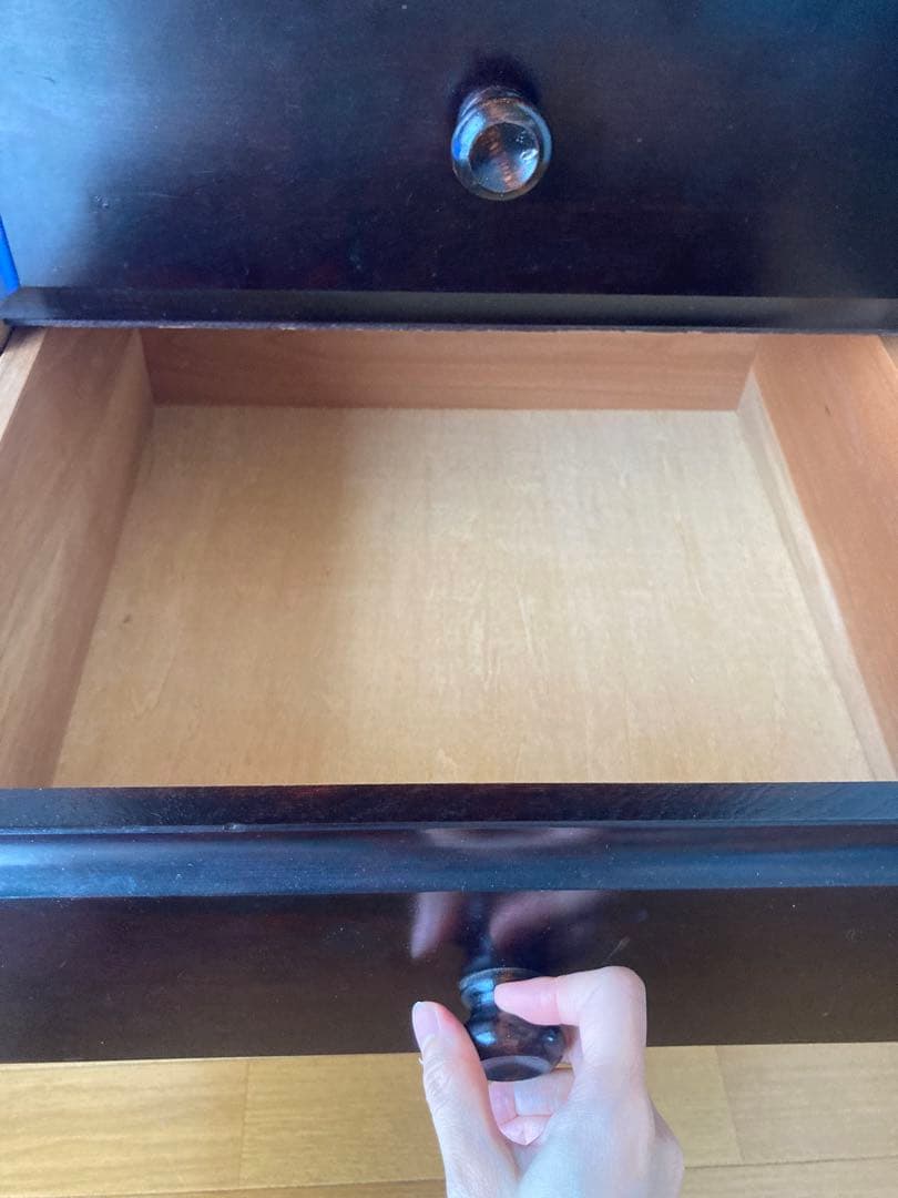 ダークブラウン木製チェスト 11引き出し