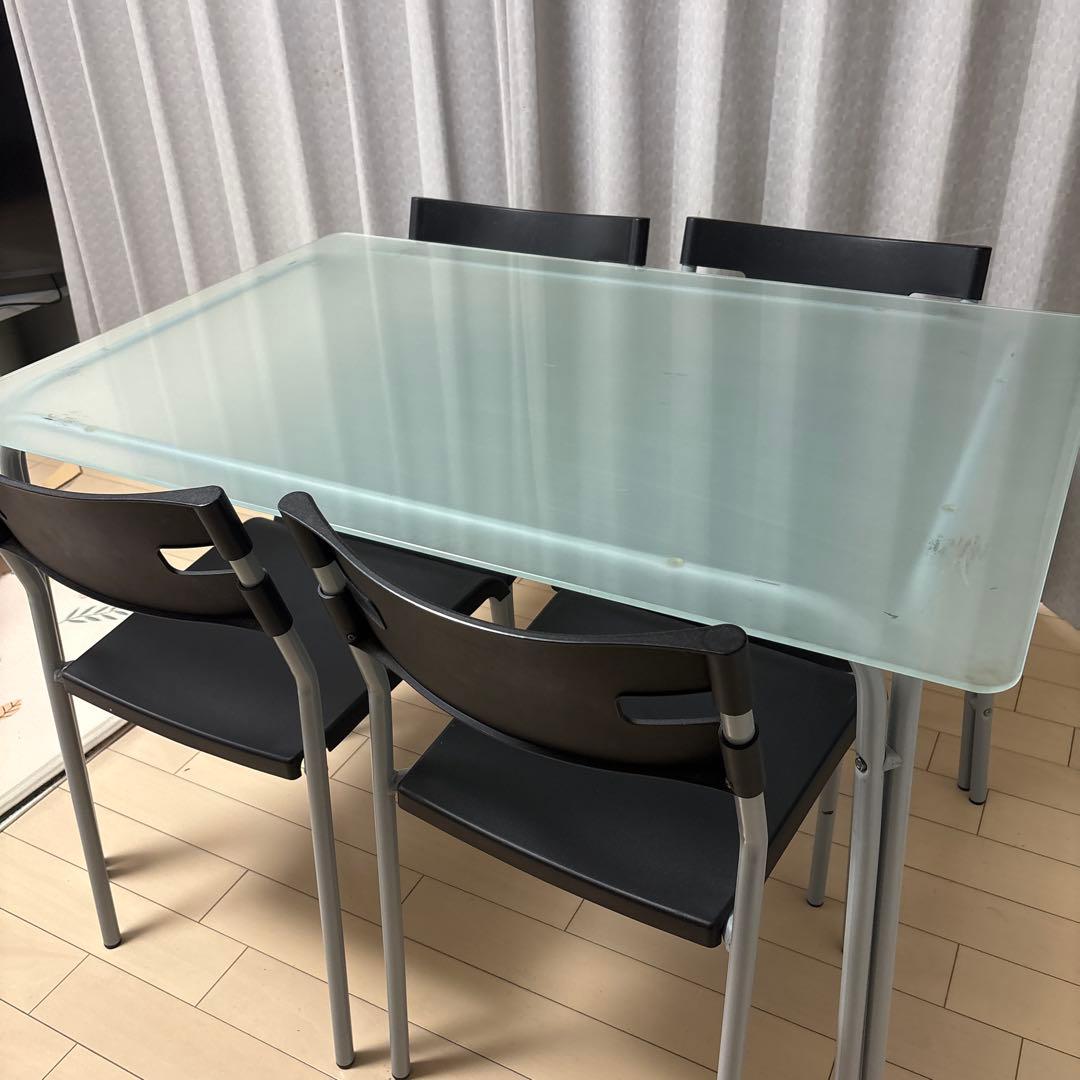 【直接引渡し限定】IKEA ガラスダイニングテーブルセット