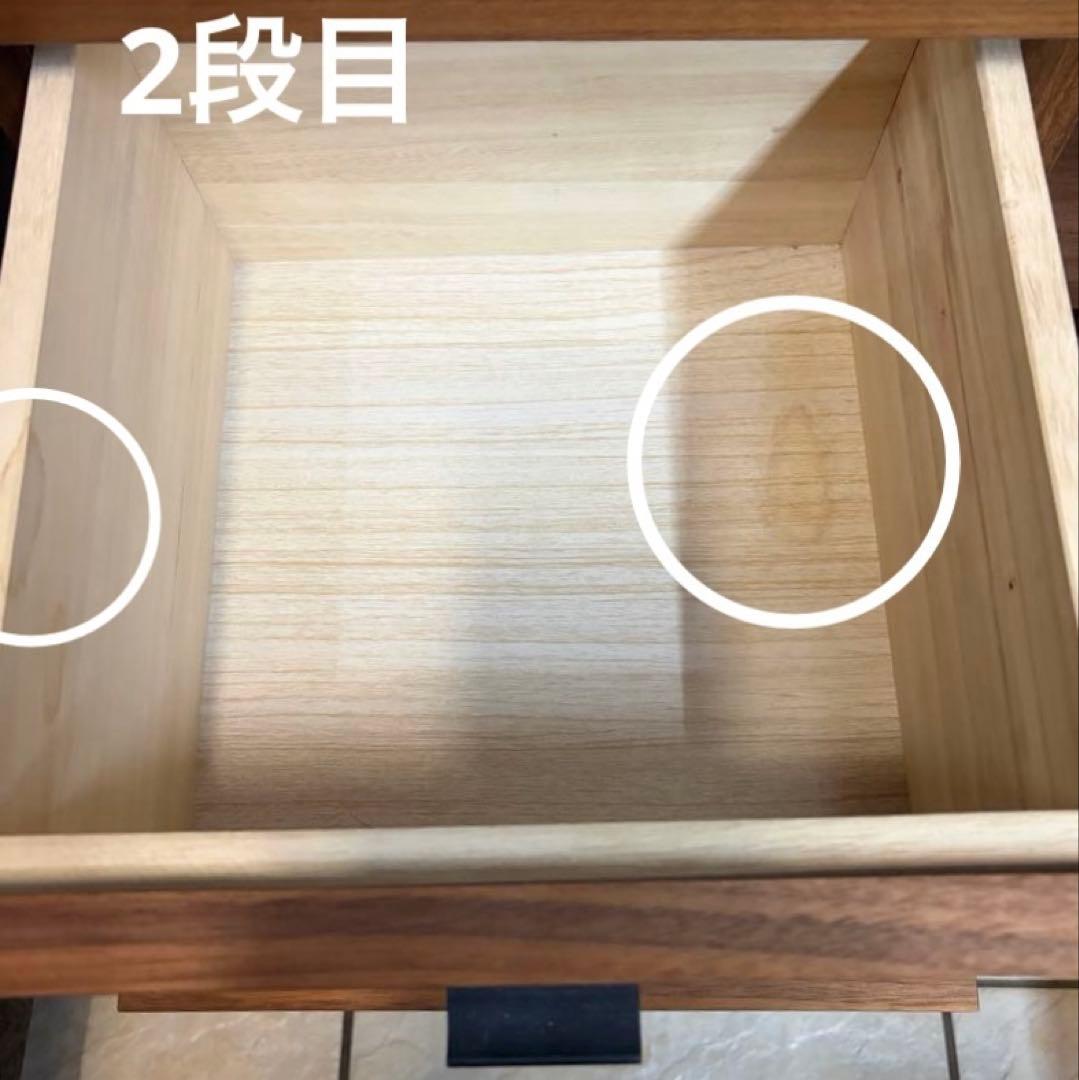 キャビネット コード穴有り ブラウン 幅60 木製 チェスト 引き出し