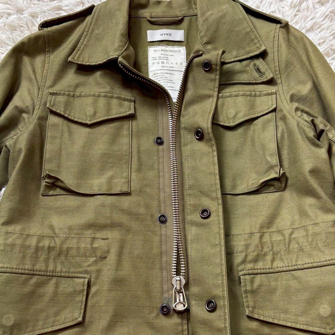 美品　ハイク　ミリタリージャケット　レギュラーフィット　オリーブグリーン　2