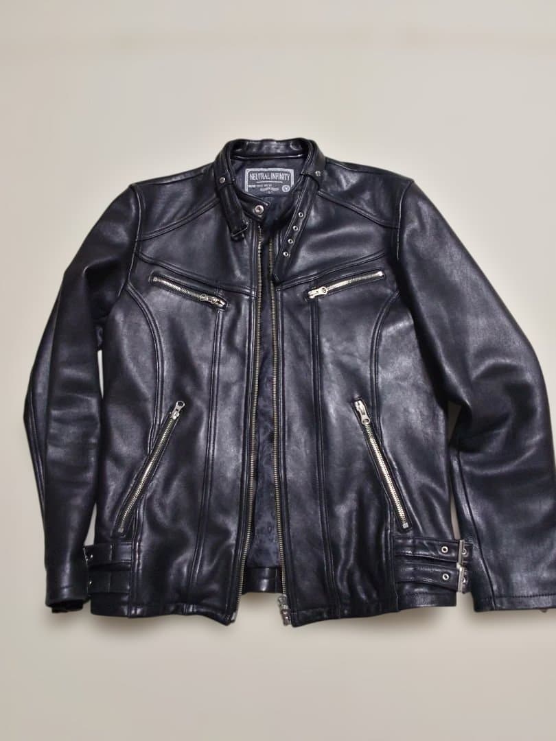 美品　肉厚 ラムレザー　シングルライダース　ジャケット