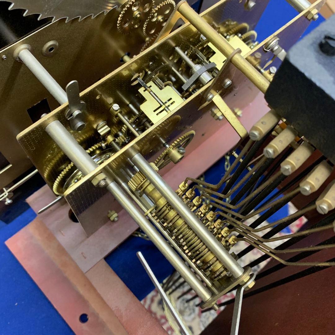 置時計 大型 クラシック 木製柱時計 月相表示付き ホールクロック