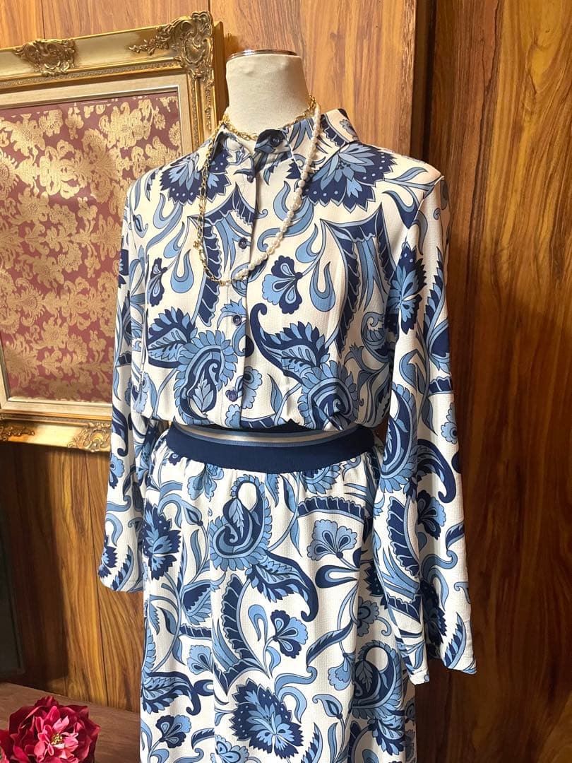 アーモワールカプリス　MEES ワンピース　インポート　素敵な柄ロングワンピース