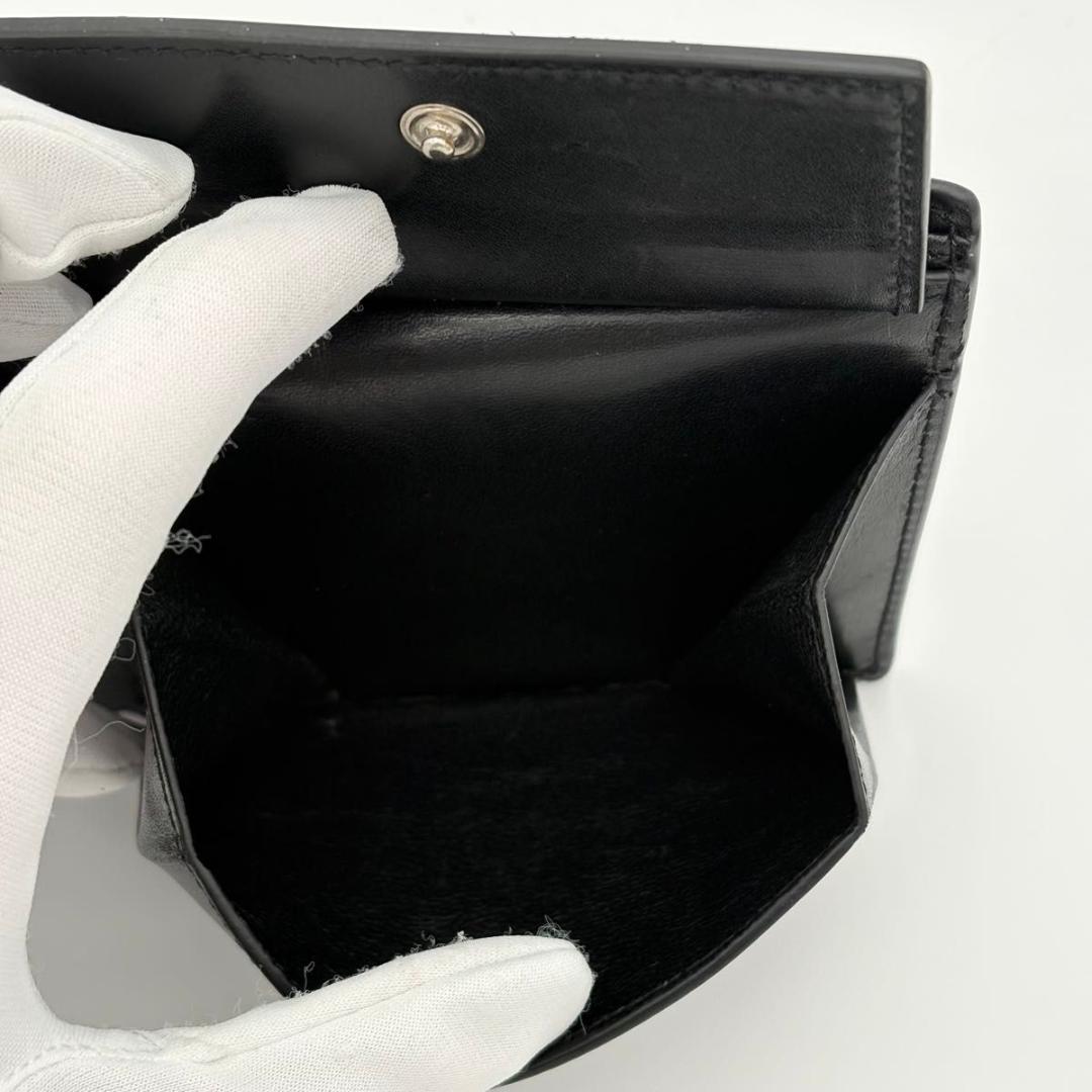 サンローラン 折財布 カサンドラ カーフ レザー 黒 ブラック 2600