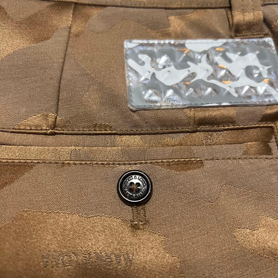 美品 定番 人気 MARK&LONA ロゴ カモフラ ロングパンツ M ブラウン