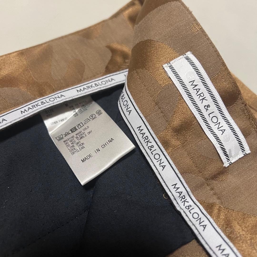 美品 定番 人気 MARK&LONA ロゴ カモフラ ロングパンツ M ブラウン