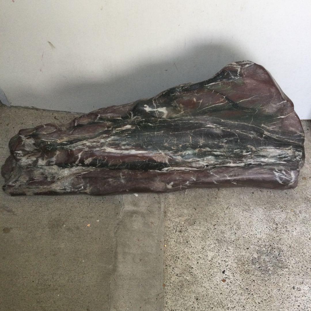 珪化木？　木化石？　赤紫&黒系　約40キロ　美品　レア