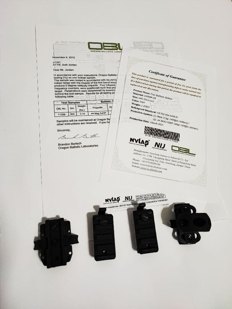 JJW製 NIJ レベル3A Fast 防弾ヘルメット TAN 艶有り塗装