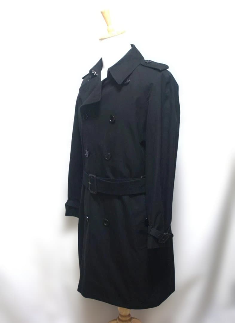 1-503.バーバリーロンドン トレンチコートブラック ライナー メンズ XXL