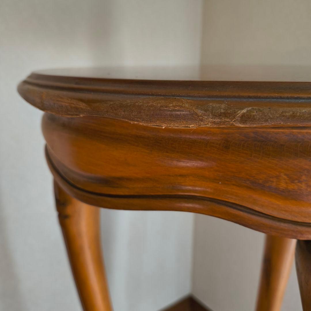 イタリア サイドテーブル 花台 象嵌 猫脚