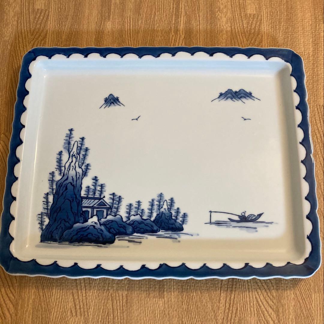 古伊万里　染付　呉須　天舞鶴紋　江戸時代　大皿　九谷焼・輪島塗り好きにも