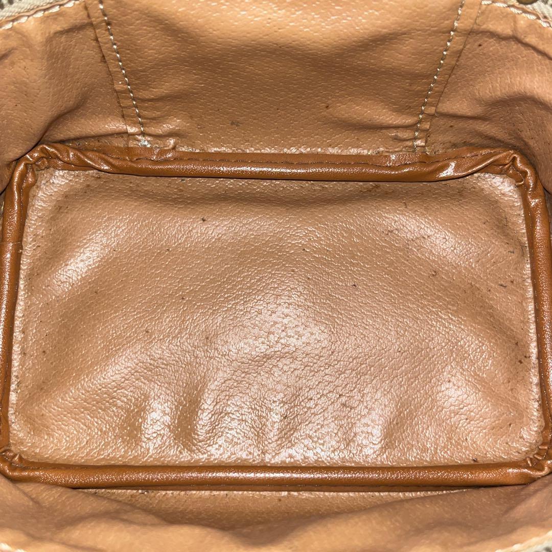 セリーヌ　バニティバッグ　チェーン　マカダム柄　トリオンフ　化粧ポーチ　PVC